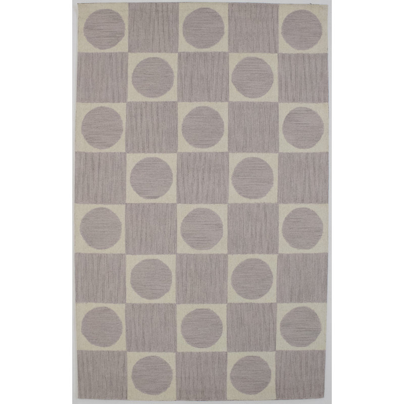 Coram Geometric Handmade Tufted Wool Pale Lilac Area Rug
