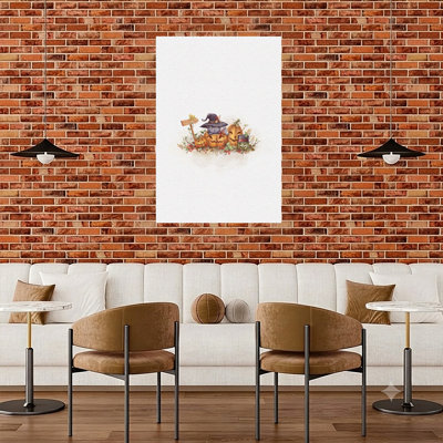 Adorables chatons d'Halloween, art mural abstrait contemporain représentant des chats dans un paysage d'automne