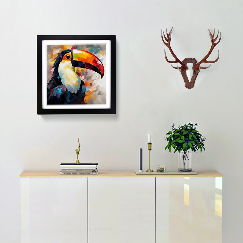 Toucan Abstract Art No.1 - Framed Print, Black