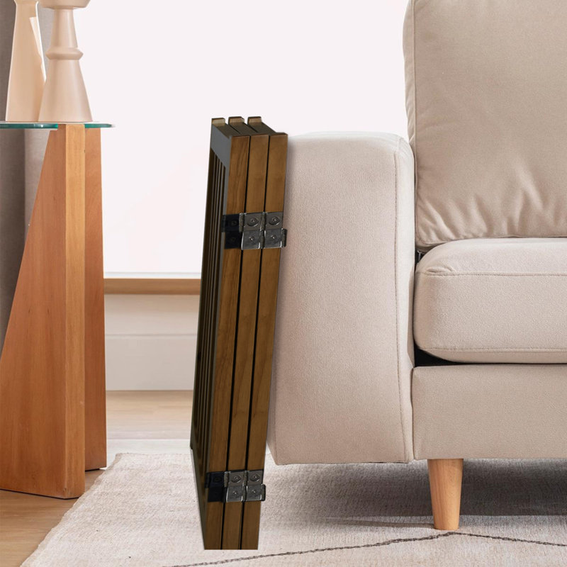 Barrière pour animaux pliable autoportante en bois massif pour chiens, 3 panneaux pour les portes, les escaliers, les couloirs, etc.