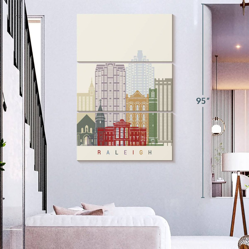 Sireci Raleigh Skyline Poster, 74" H x 48" W