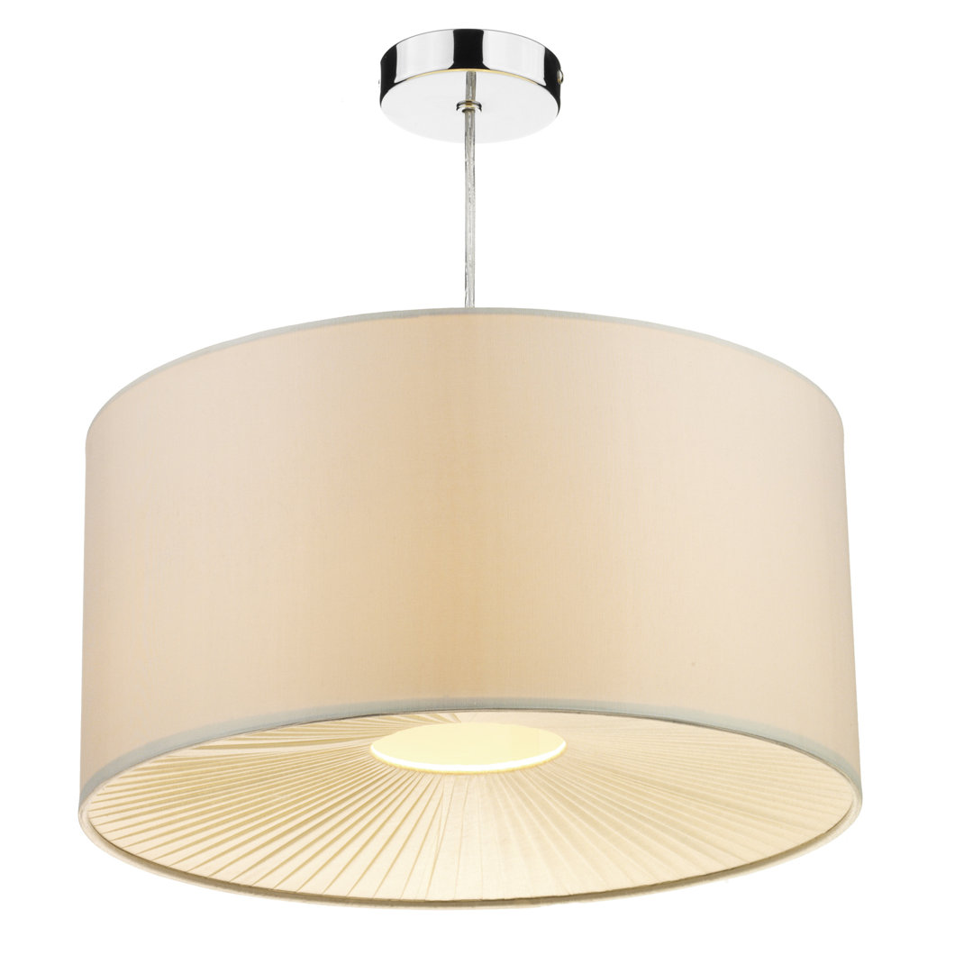 22.5cm H Faux Silk Drum Pendant Shade ( Screw On ) in Cream