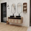 Meuble-lavabo 48 po avec 2 lavabos en céramique et support de rangement, 4 portes à fermeture douce