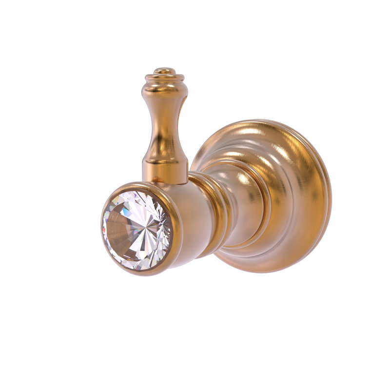 Gavin Crystal Wall Mounted Robe Hook, Brushed Bronze