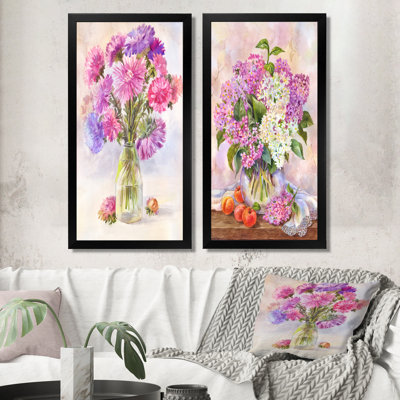 " Still Life With Pastel Lilac Bouquet " 2 Piece Art Color Photography Print