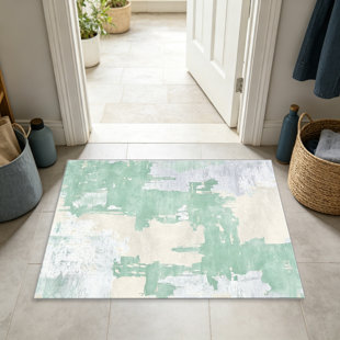 Mint Green Abstract carpet-easy to clean, machine-washable, soft and comfortable; suitable for door mats, kitchens, living rooms, bedrooms, corridors, and laundry areas. Easy to clean, durable carpet for home decoration.