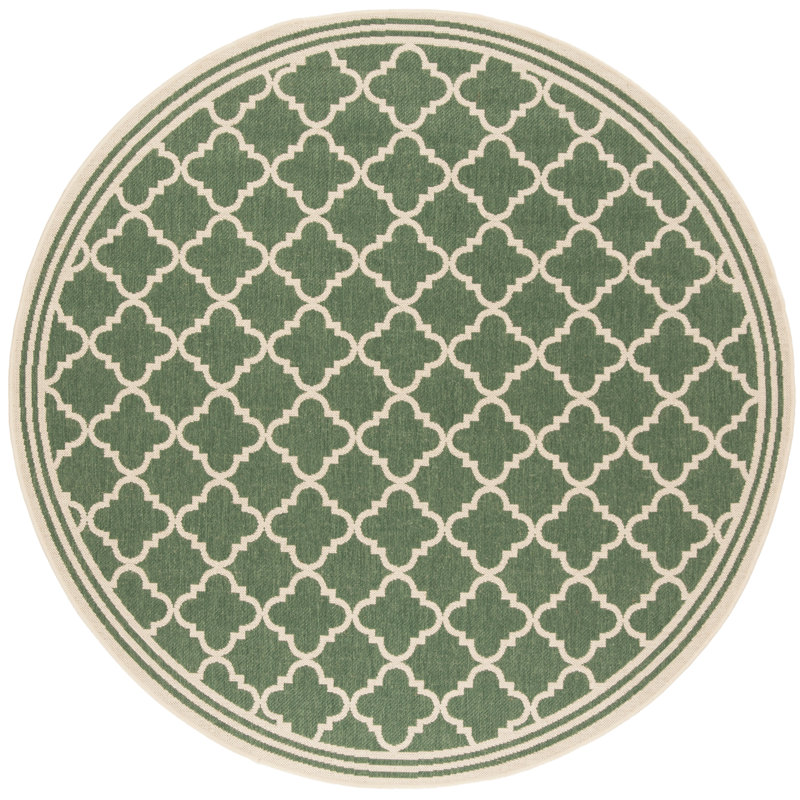 Adler Performance Geometric Indoor/Outdoor Area Rug, Round 8'