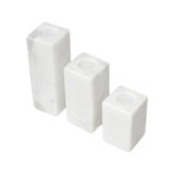Matheson Set Of 3 White Marble Taper Candle Holders