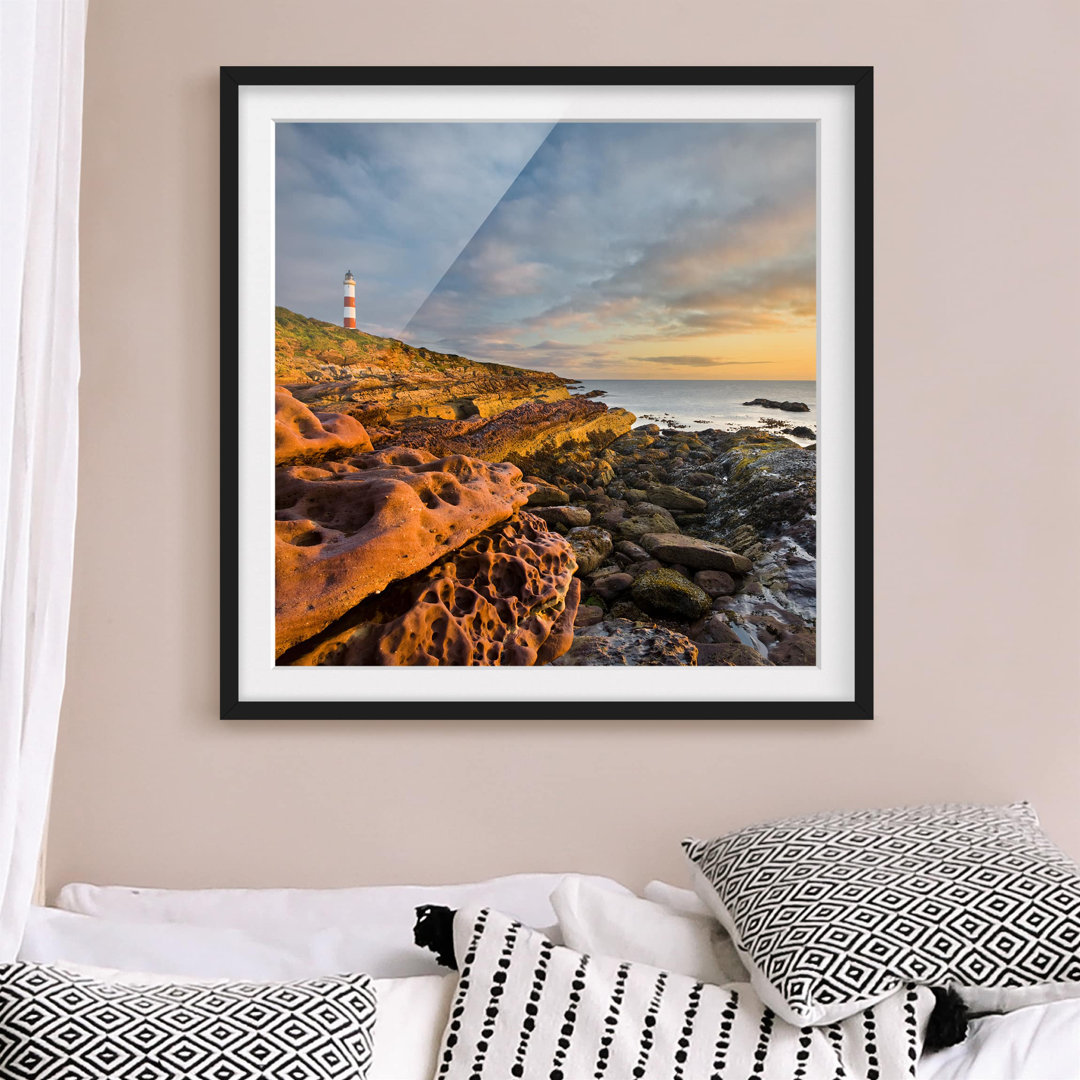 Gerahmtes Poster Tarbat Ness Lighthouse Sunset