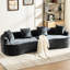 Petite chenille noire incurvée avec 3 coussins, siège profond pour espaces, aucun assemblage requis, confort en mousse à mémoire de forme, pour animaux de compagnie et rayure, 39,08 po de largeur, 31,72 po de hauteur, 42 lb, appartement, nécessaire, teinture