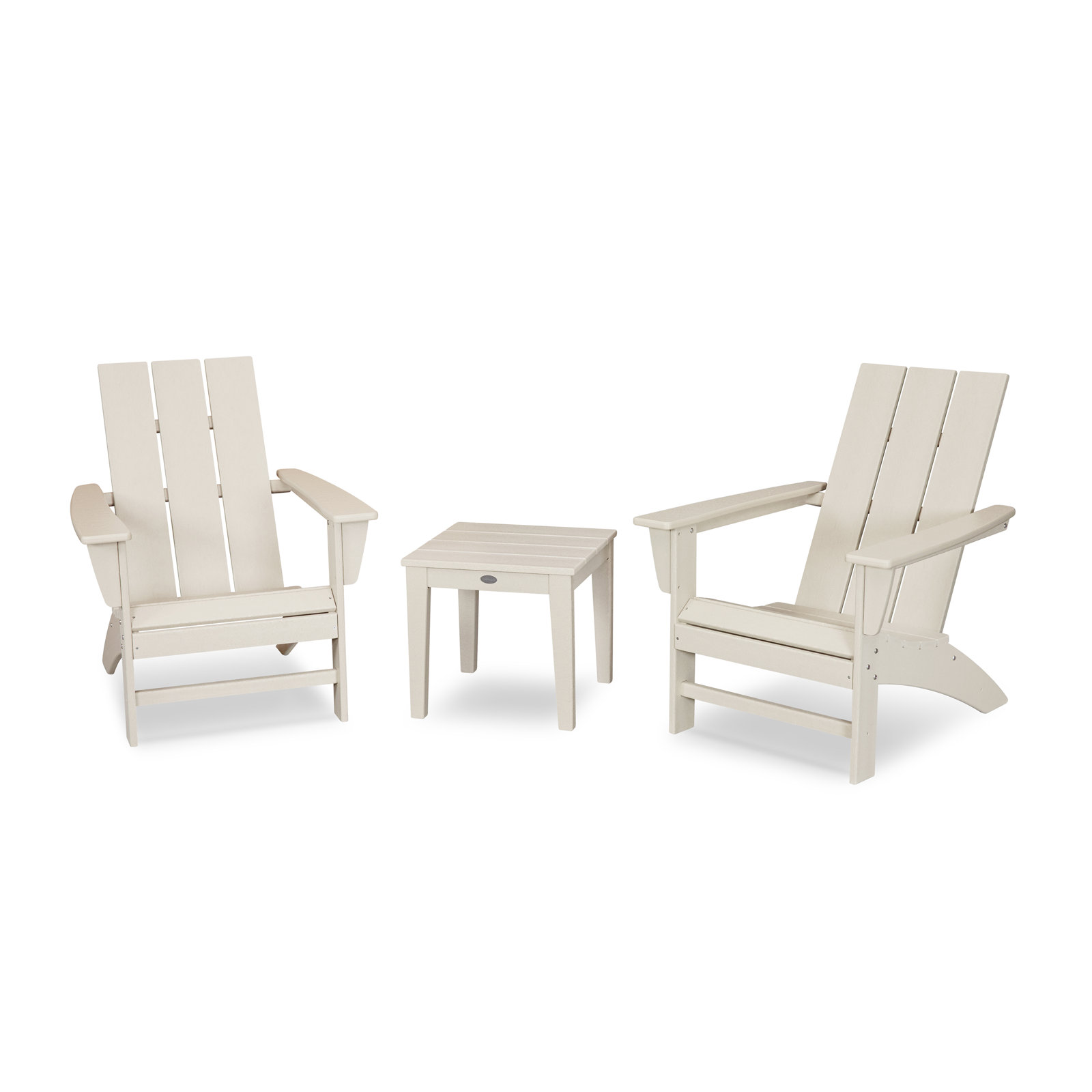 POLYWOOD® Modern Adirondack 2-Person Patio Seating Group, Sand