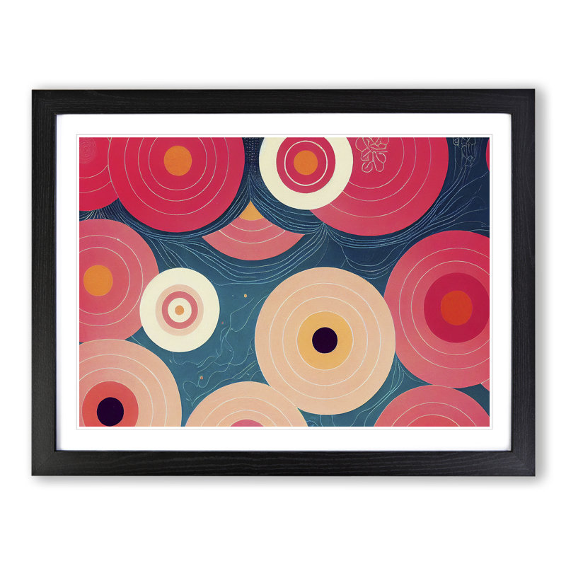 Bedazzled Abstract Flowers - Single Picture Frame Print, 46cm H x 64cm W x 2cm D, Black Framed