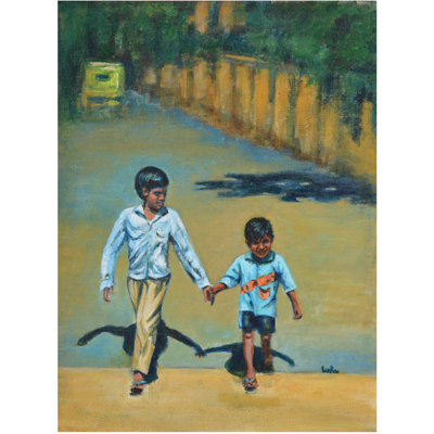 Kind Brother - Relationship - Acrylic Painting | Acrylic On Canvas | By Usha Shantharam