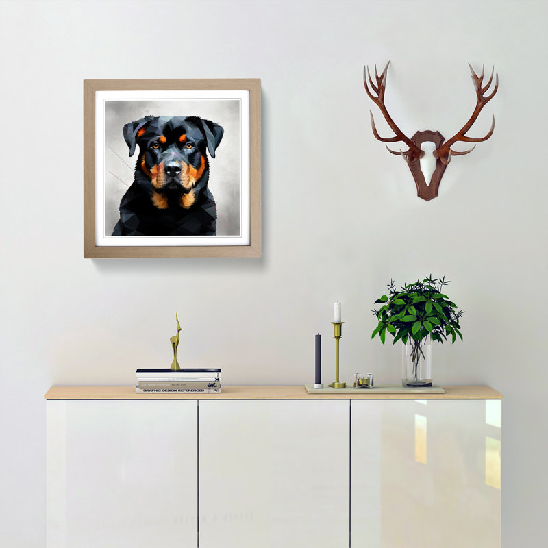 Rottweiler Suprematism - Framed Print, Oak