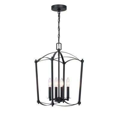 Luminaire suspendu noir mat à 4 lumières