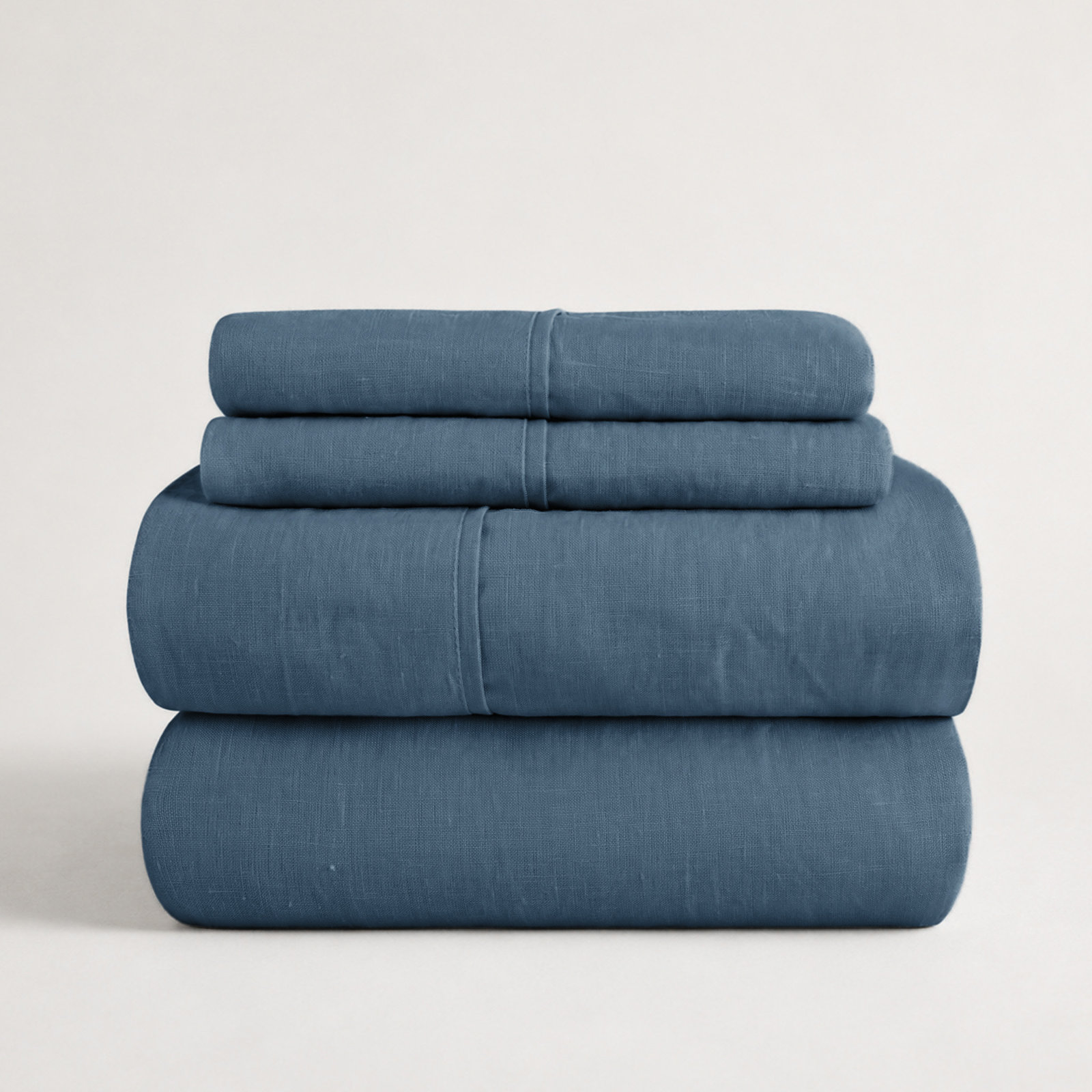 Clara 100% French Linen Sheet Set, King, Navy