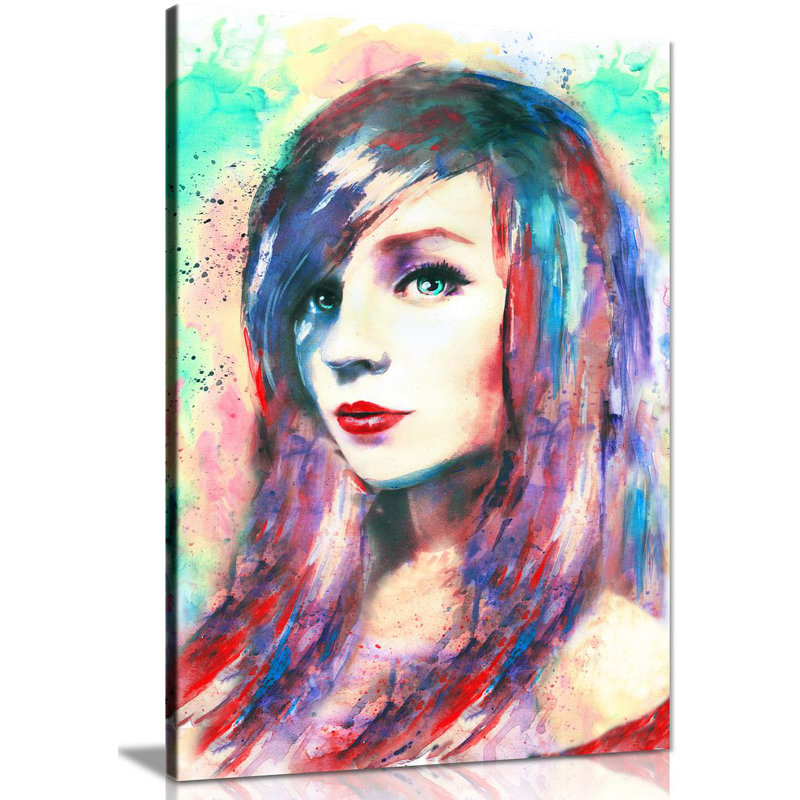 Beautiful Woman - Wrapped Canvas Print, 31cm H x 20cm W