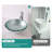 Bathroom Artistic Tempered Glass Vessel Bathroom Sink With Pop-Up Drain, Silver-123045099