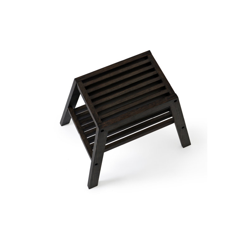 Tabouret d'appoint en bois massif, Chêne foncé