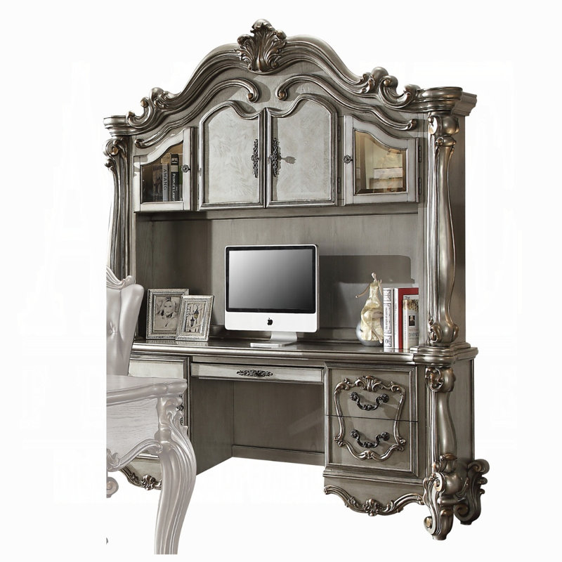 ACME Versailles Executive Mishell w/Hutch, Antique Platinum, Platinum