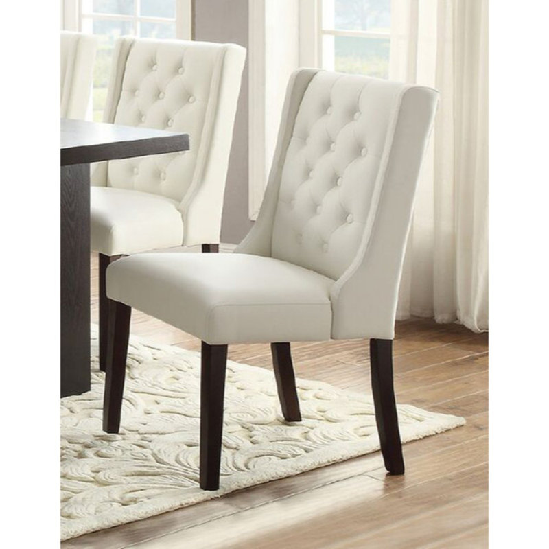 Chaise d'appoint rembourrée Bratton, blanc