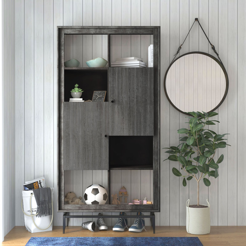 Solid Wood Accent Cabinet, Black