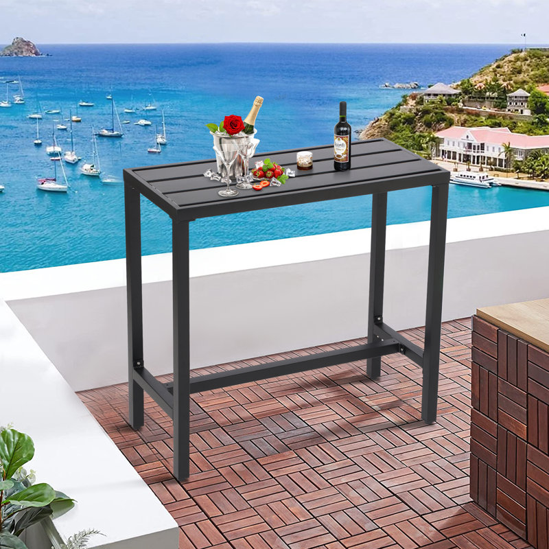 Table de bar à hauteur de comptoir 36,97 po, Noir, L 15,6 po x L 39 po