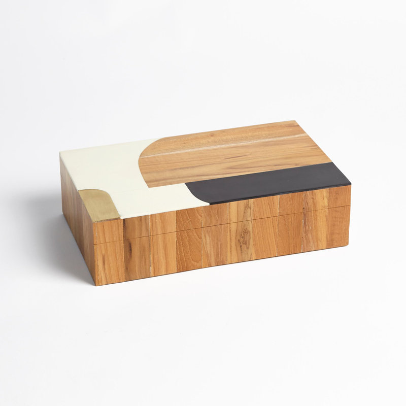 Inlaid Decorative Box, 3.5" H x 7.25" W x 12" D