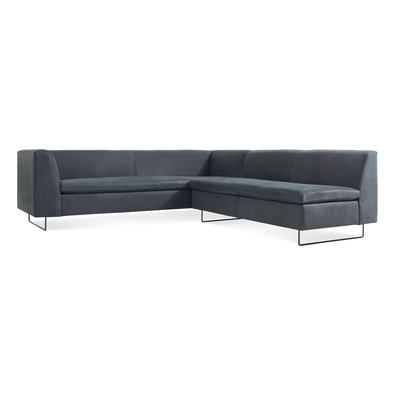 Bonnie And Clyde Sectional, Ink Genuine Leather
