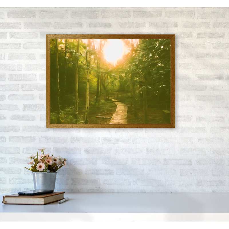 Autumn Wood - Print on Canvas, 46cm H x 63cm W x 3cm D, Brown Framed