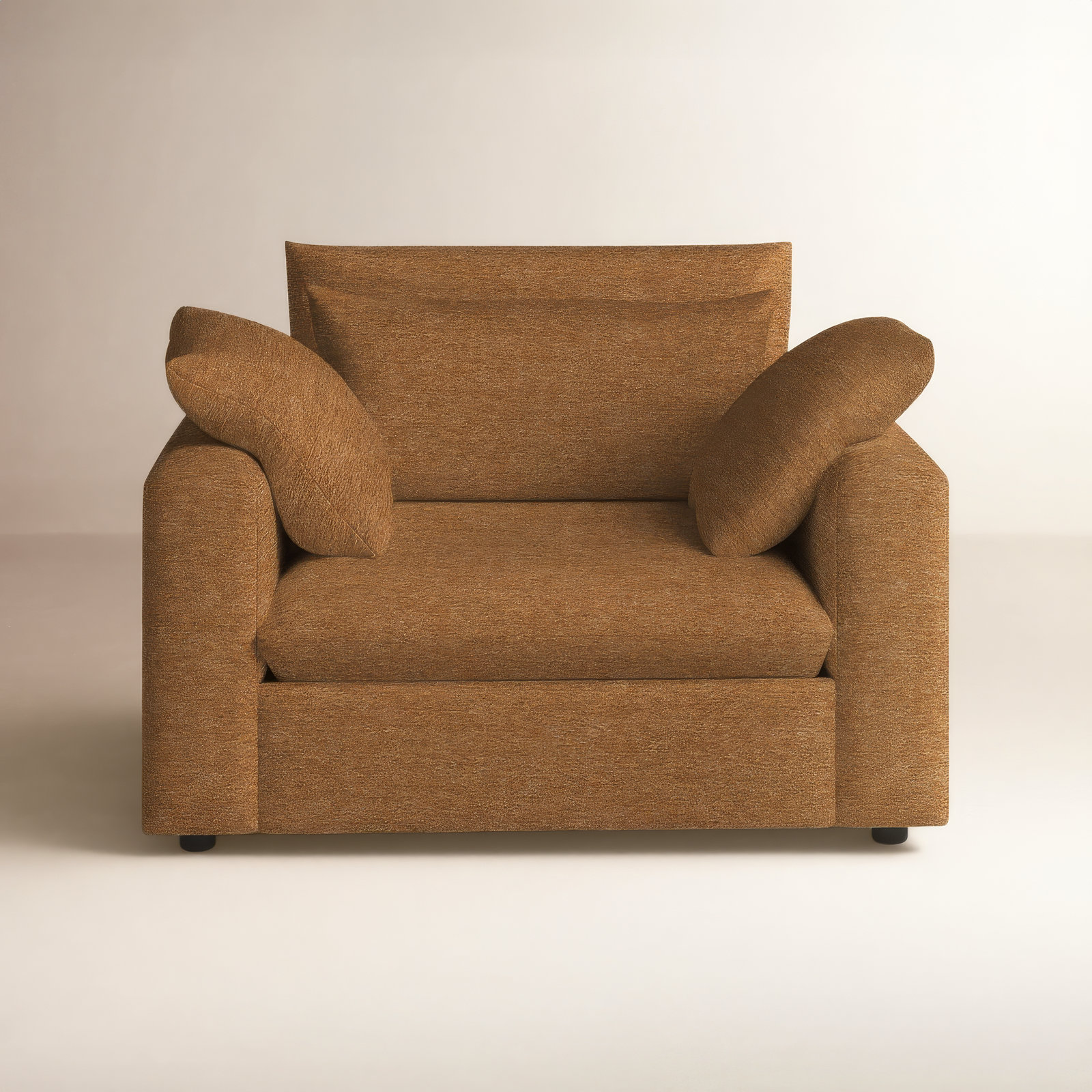 Remy Upholstered Chair and a Half, Nave Bark Performance Distressed Velvet