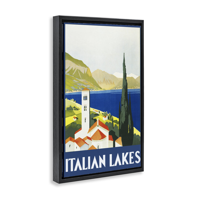Cadre flottant italien Italian Lakes, par PIDDIX, Cadre flottant noir de jais, H 25 po x l 17 po