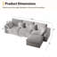 Canapé modulaire surdimensionné de 118 po avec repose-pieds avec rangement, canapé en L en velours avec coussins amovibles, canapé rembourré pour la chambre à coucher du salon, facile à assembler, gris-1704032928