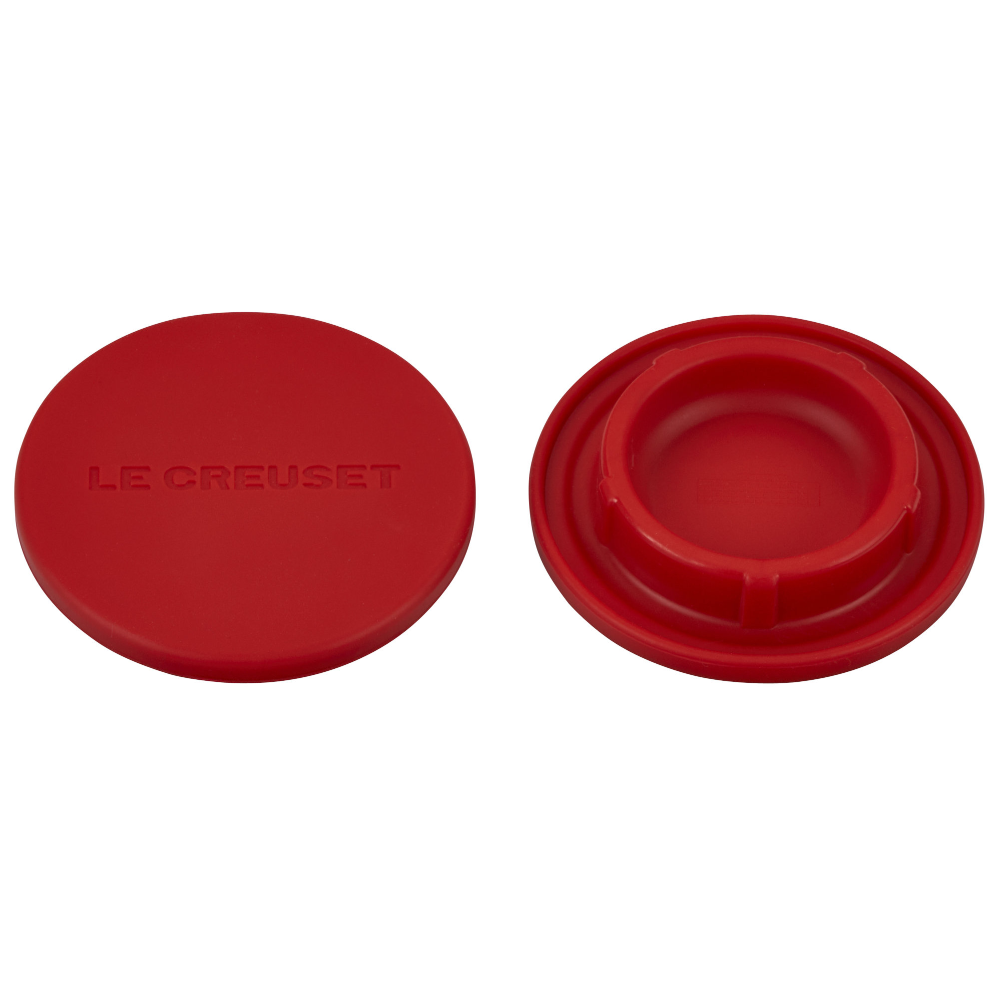 Le Creuset Silicone Set of 2 Salt and Pepper Mill Caps, Cerise