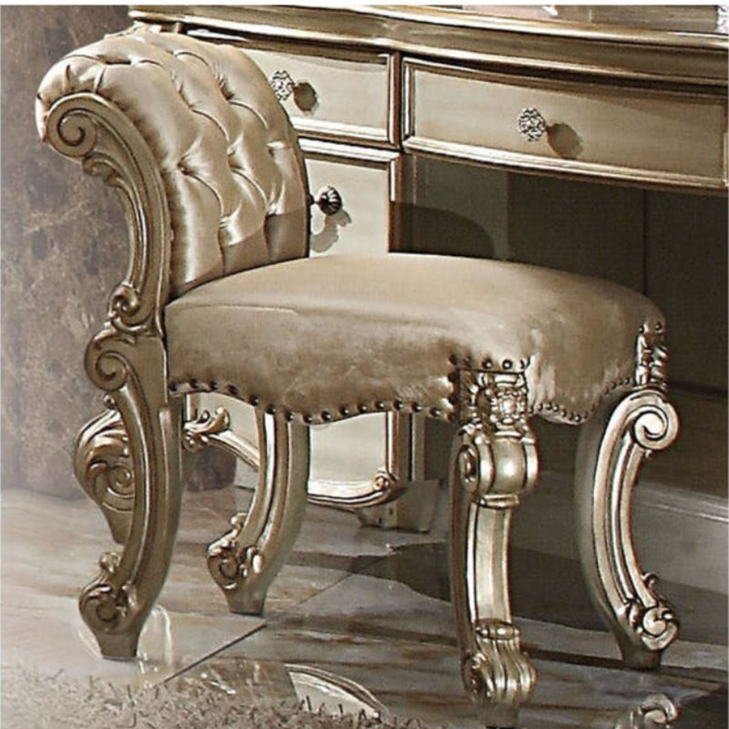 Tabouret de coiffeuse Gerasim, Blanc os