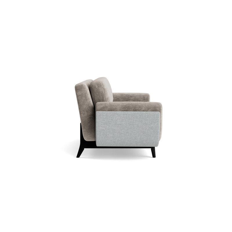 Regatta 100 Sofa, Vintage Chenille-MinkTextured Slub Weave-Sky Blue, Black
