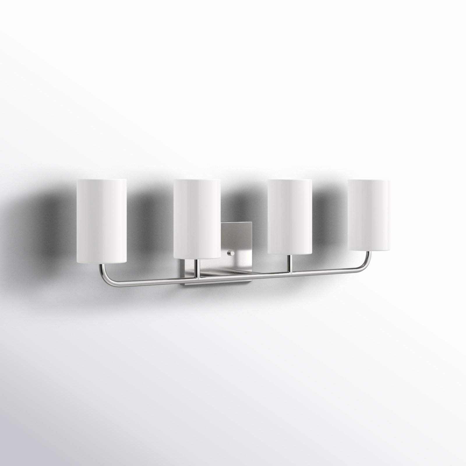 4 Light Dimmable Vanity Light, Brushed Steel, No