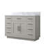 Meuble-lavabo simple en chêne blanc 48 po X P 22 po D, avec plateau en marbre de Carrare-117825065