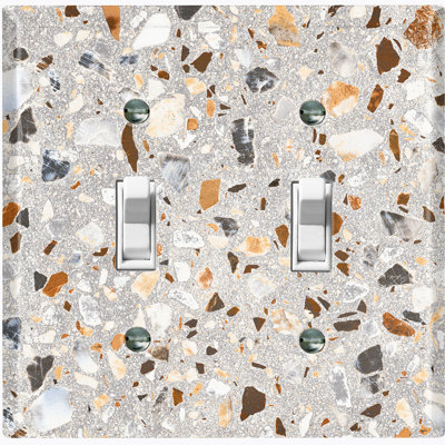 Rustic Stone Rock Design Pattern Image 2 - Gang Toggle Light Switch Standard Wall Plate
