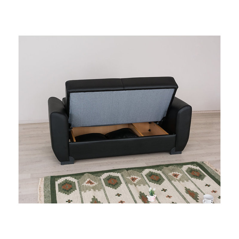 Lola 65" Leather Match convertible sleeper Loveseat