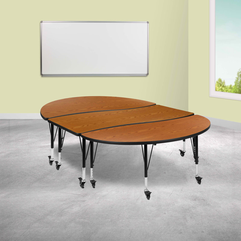 Ensemble de 3 tables d'activités Goddard, Chêne, L 60 po x P 86 po x H 22 à 30 po
