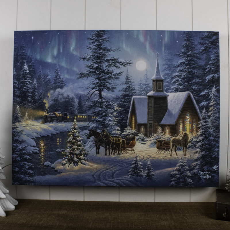 Silent Night 18x24 Fully Illuminated LED Wall Art