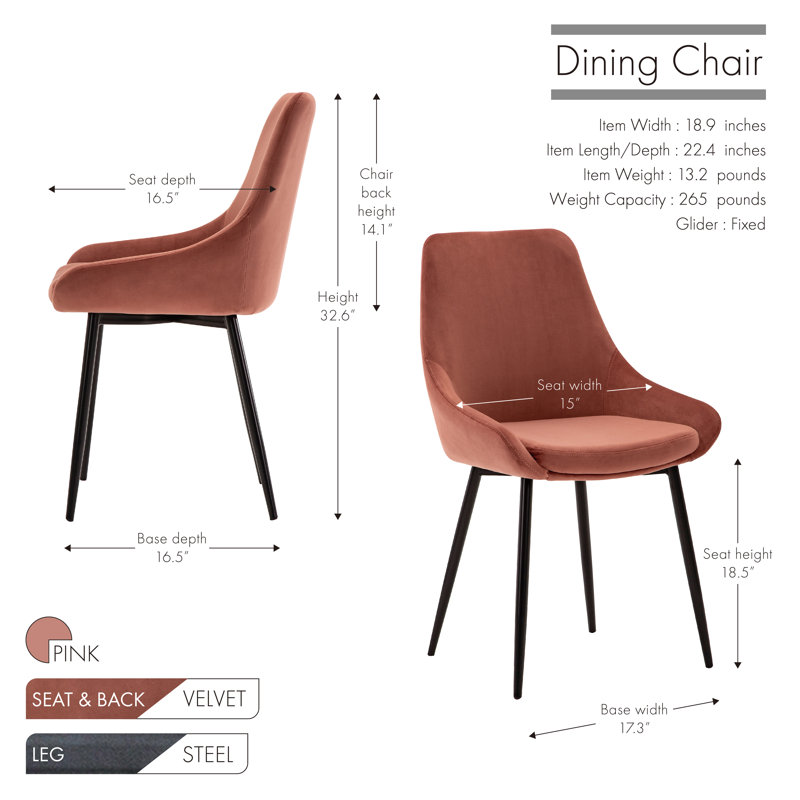 Rocio Upholstered Dining Chair, Pink