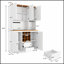 Armoire à vin Farmhouse Coffee Bar, buffet de cuisine de 68,9 po avec beaucoup de rangement et tablettes réglables pour la maison et la salle à manger