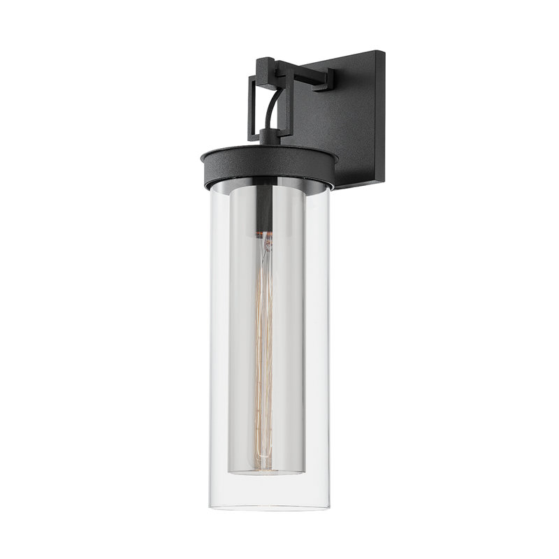 Pira 1 Light Wall Sconce, Clear, Texture Black