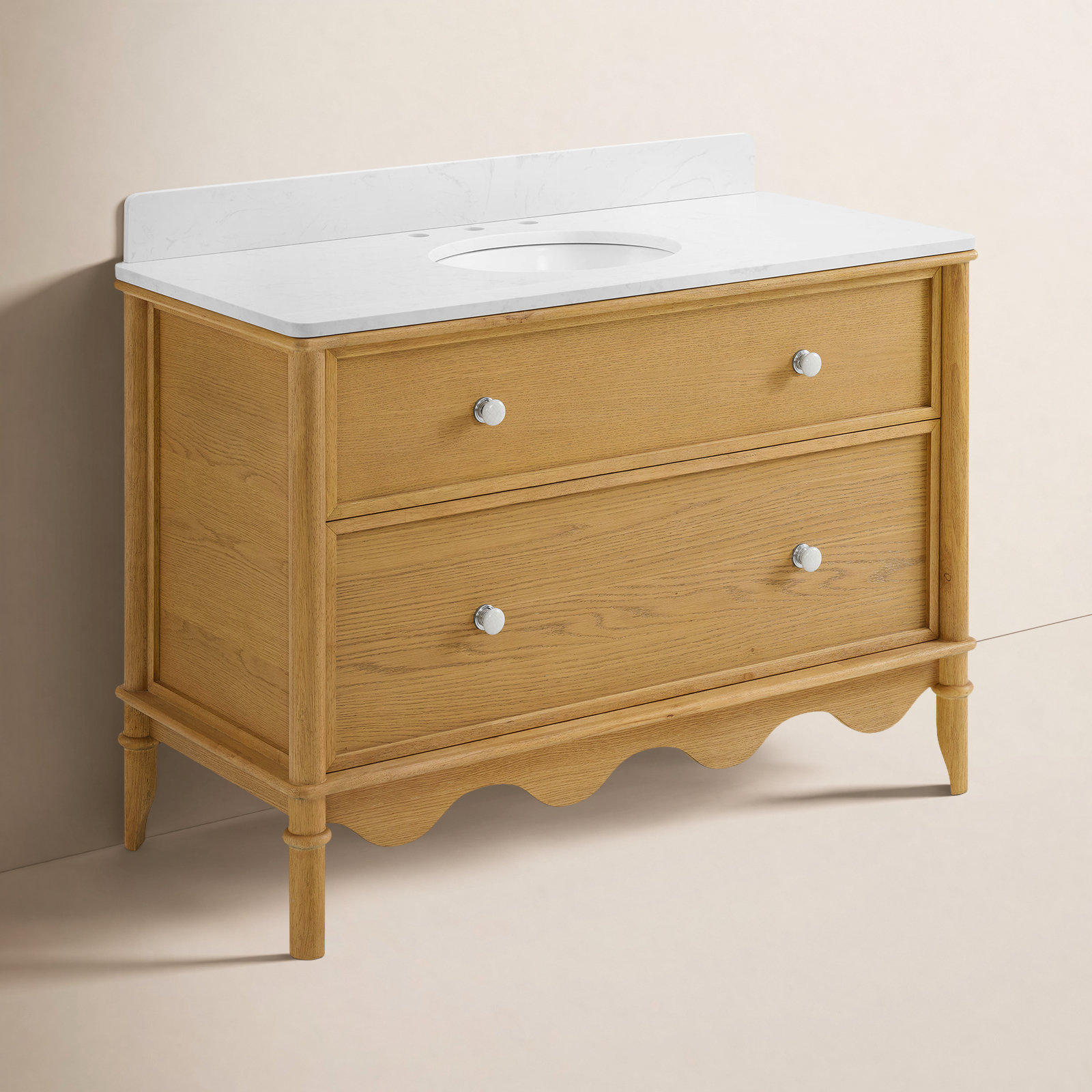 Juliette Bathroom Vanity, Enhanced Natural Oak, 48"