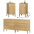 Ensemble de chambre à coucher 4 pièces, commode 6 tiroirs et table de chevet Aadham
