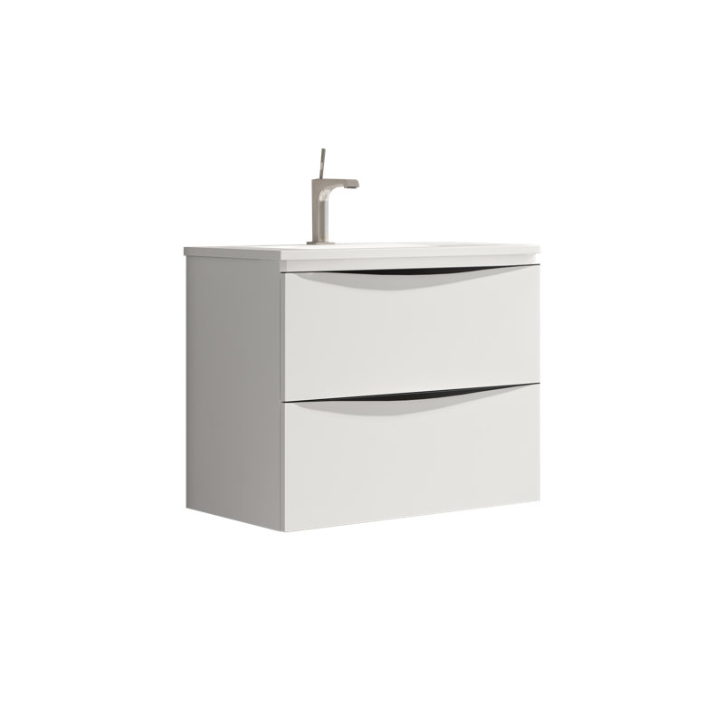 Ensemble de meuble-lavabo simple 24 "avec miroir, Blanc mat