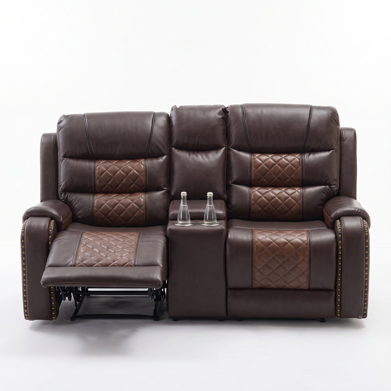 Ensemble de salon inclinable 3 pièces Abba, Brun