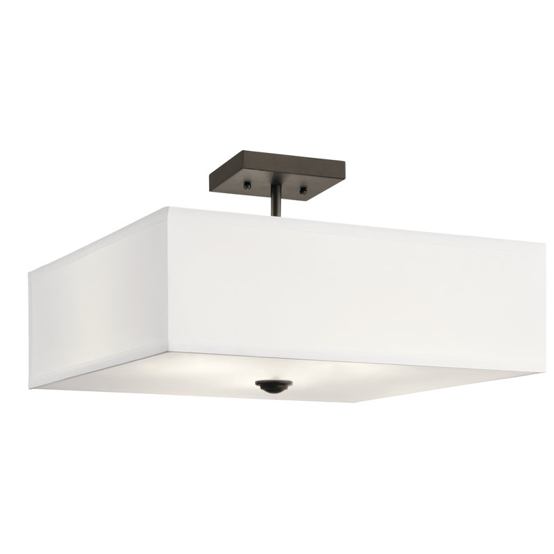 Holloway Semi Flush Mount, 11" H x 18" W x 18" D, Olde Bronze